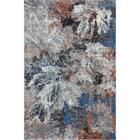 Palacedesigns 5 x 8 ft. Gray Abstract Foliage Area Rug - Gray - 5' x 8' PA3099333